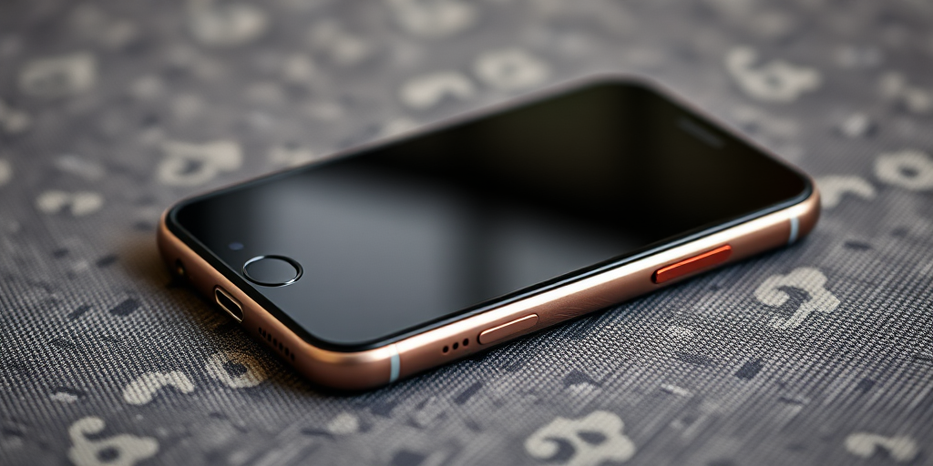 Close-up shot of a smartphone on a textured fabric surface, f/2.8 aperture, ISO 100, 1/60 sec shutter speed, natural light, macro lens, DSLR camera, high resolution.