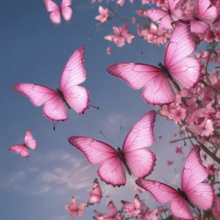 pink butterflies png