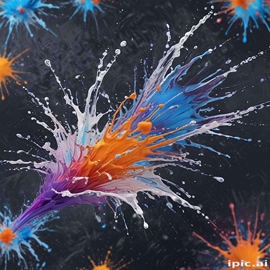 Vibrant Splashes of Color Create a Dynamic Abstract Art Explosion