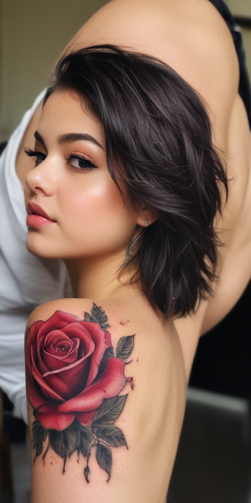 selena gomez rose tattoo