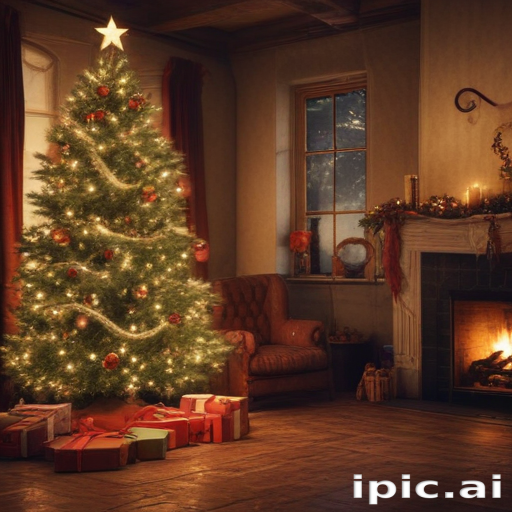 Cozy Holiday Scene Featuring a Beautifully Decorated Christmas Tree and ...