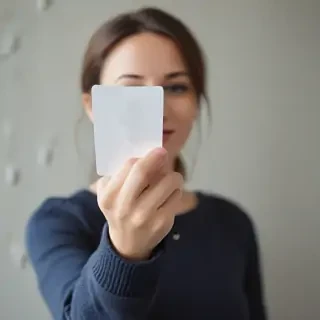 holding card