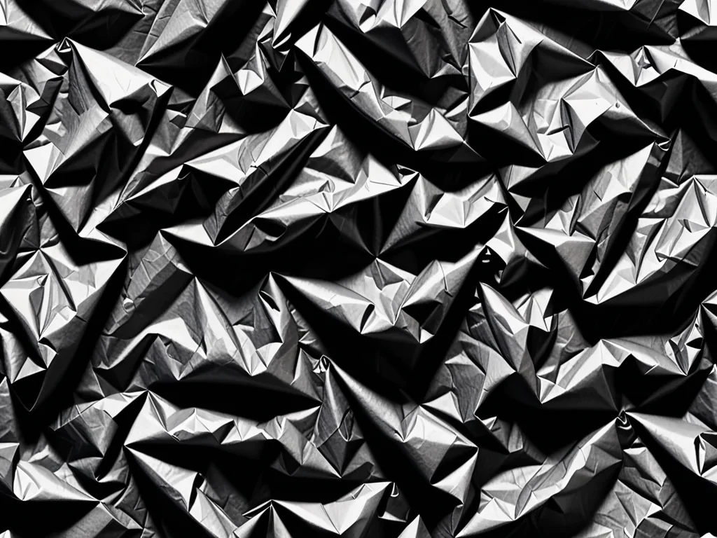 black crumpled paper