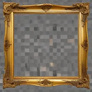 rectangle golden frame png