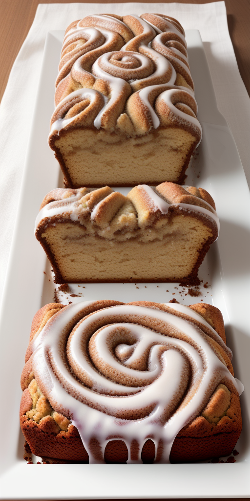 coffee cake with cross-sectional swirls