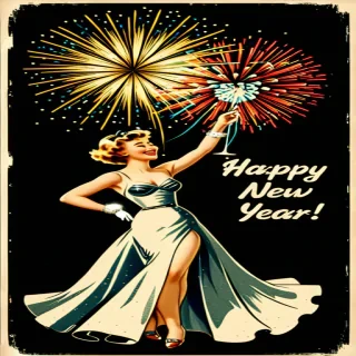 happy new year vintage