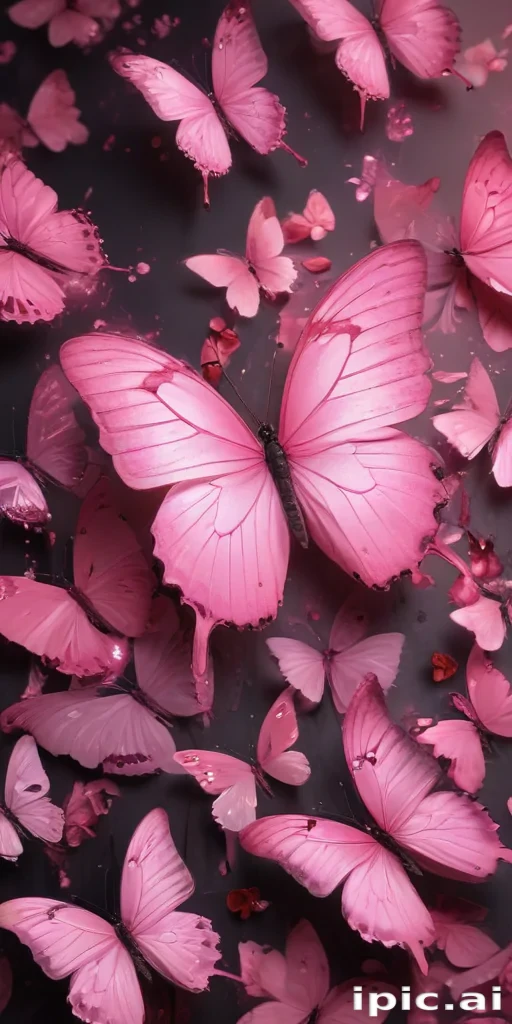pink butterflies aesthetic