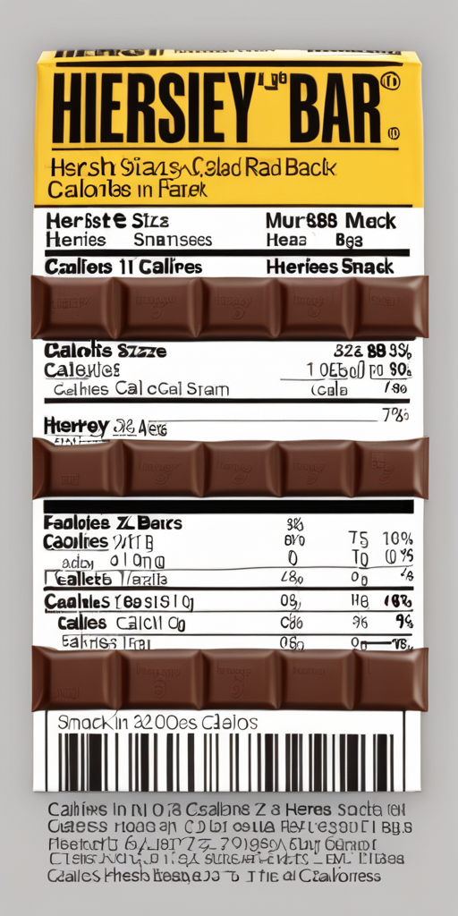 calories in hershey bar snack size