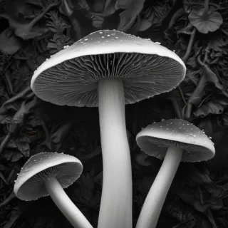 mushroom black and white