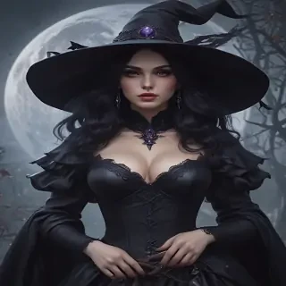 beautiful dark witch fantasy art