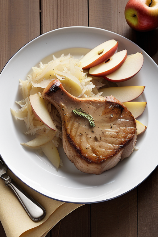 pork chops with sauerkraut and apples
