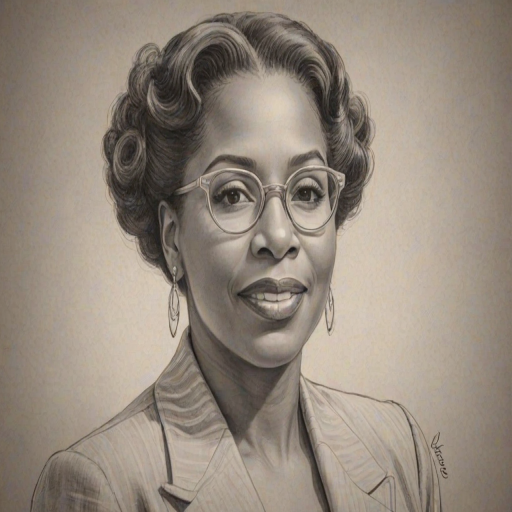 Attractive Iyanla Vanzant, pencil sketch, portrait of Ravishing woman 1940s in glasses, hair style beatnik, outline, clear lines, fine lines, 8k