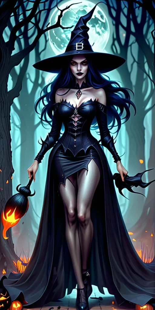 beautiful dark witch fantasy art
