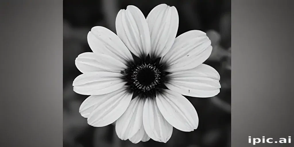 black and white flower