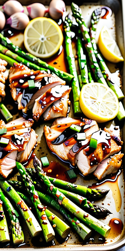 sheet pan miso honey chicken and asparagus