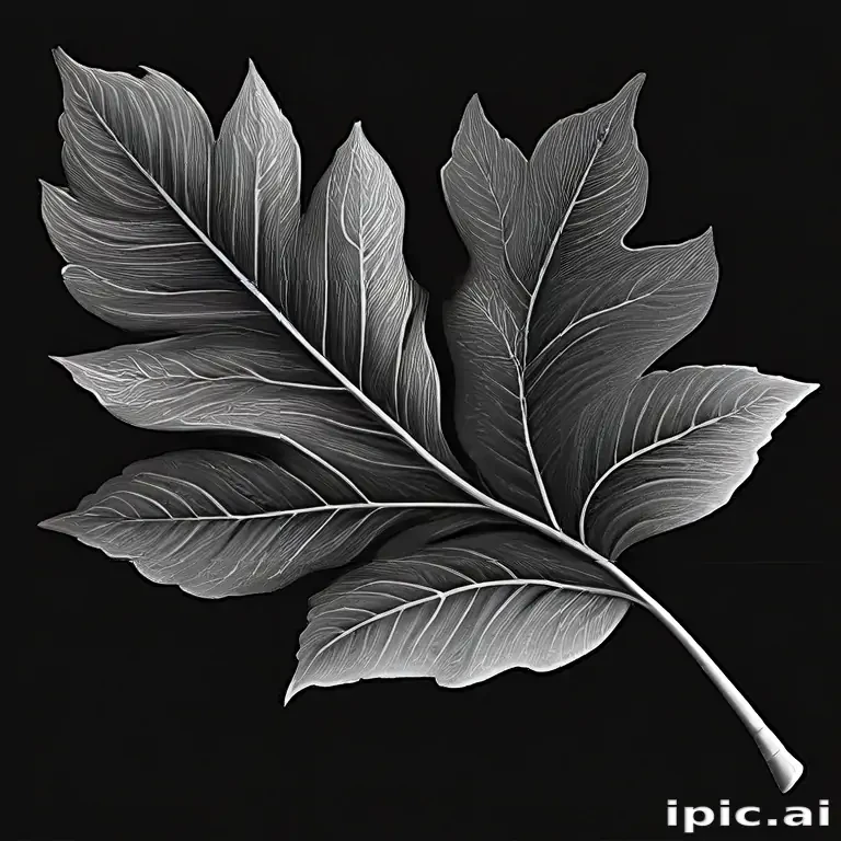 black and white leaf clip art