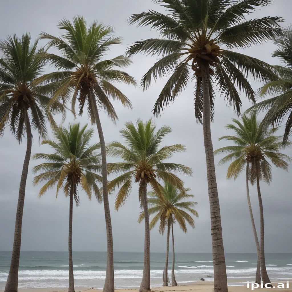transparent palm trees