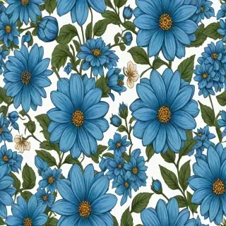 blue flowers clipart