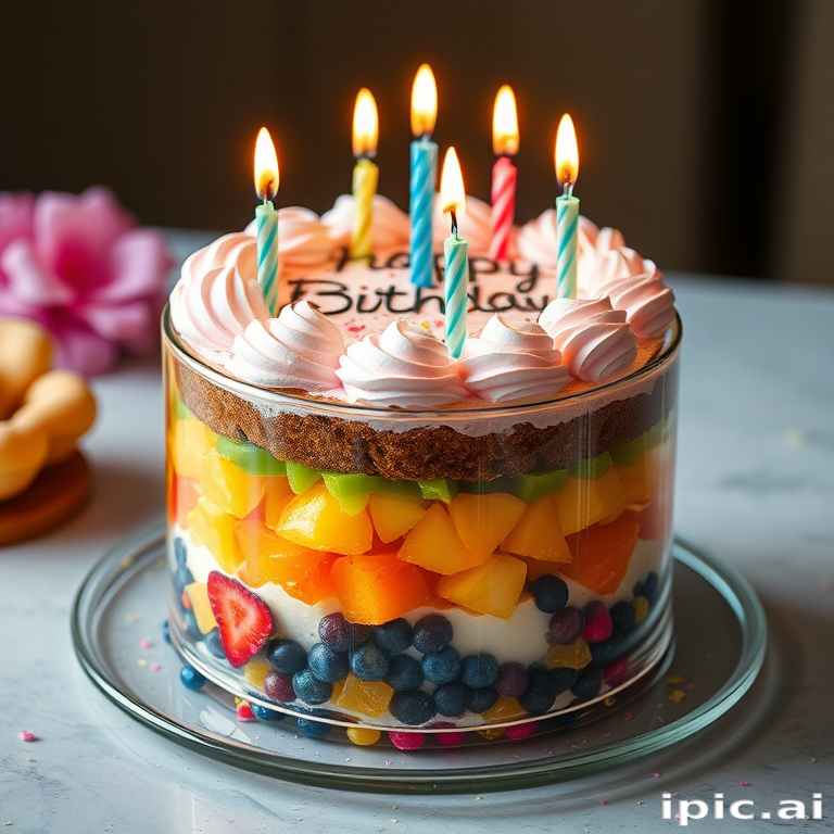 transparent birthday cake