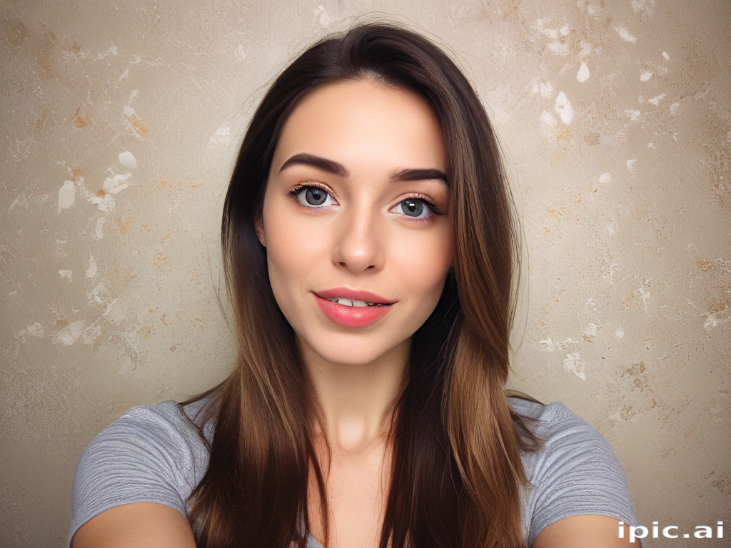 A Natural Portrait of a Young Woman with Beautiful Features and Soft ...
