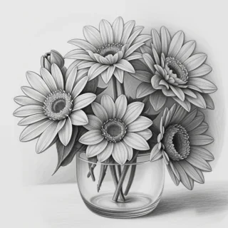 pencil drawings of flowers