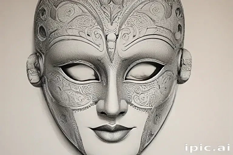 drawing of a mask