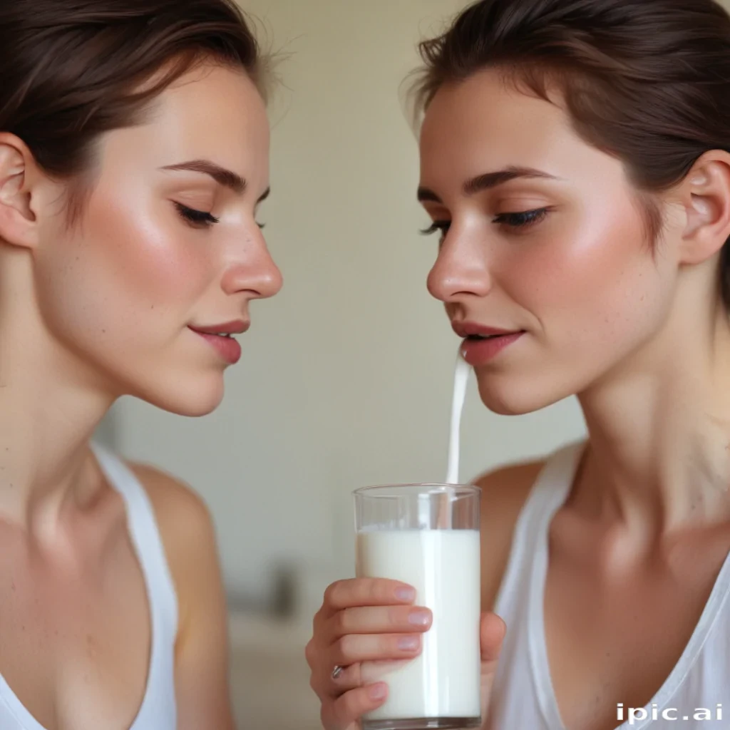 lesbians drinking milk