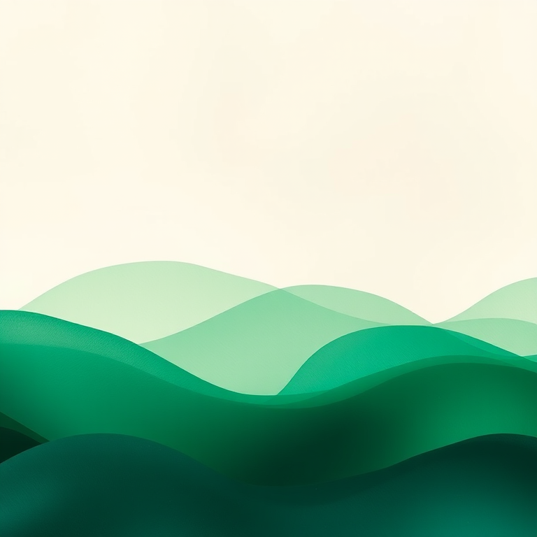 Create an abstract background with overlapping green waves, using a soft focus lens at f/4 aperture, ISO 100, shot with a DSLR camera from a top-down view to enhance colors and smoothness.
