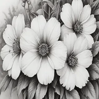 pencil drawing flowers