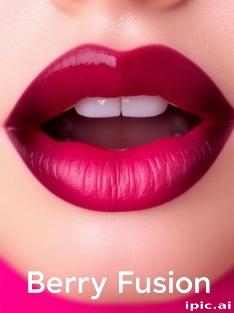 Gradient ombre lips fading from deep burgundy to soft pink, known as "Berry Fusion," creating a bold and eye-catching statement