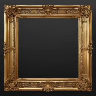 rectangle gold frame png