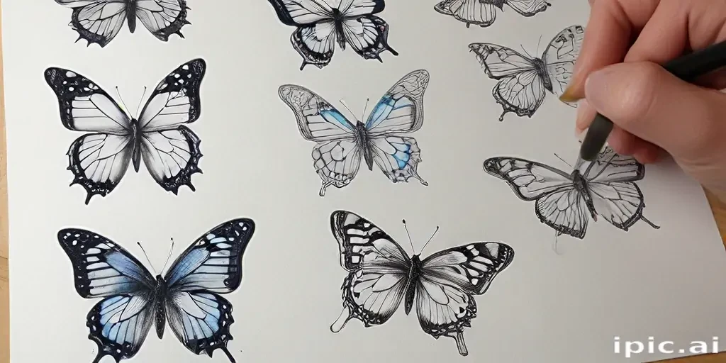 drawing butterflies