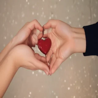 hand heart aesthetic