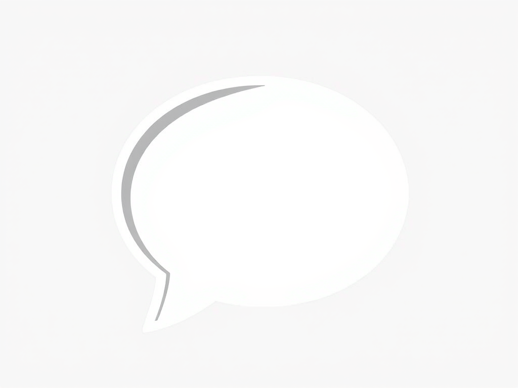 Create a speech bubble icon with smooth curves and a clean outline, using a high-resolution vector design, captured with a Canon EOS R5 camera, 50mm lens, aperture f/2.8, ISO 100, in soft natural lighting for a crisp, vibrant effect.