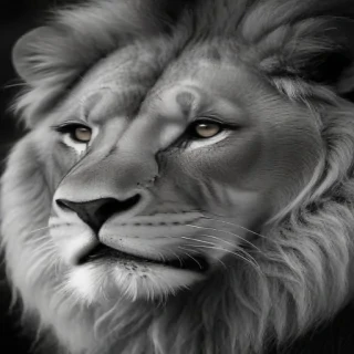 lion black and white