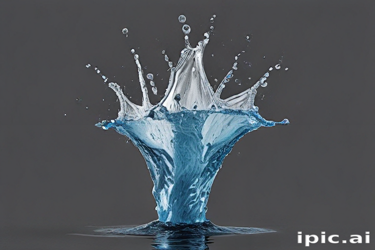 Dynamic Splash of Water Creating Intricate Patterns Against a Dark ...