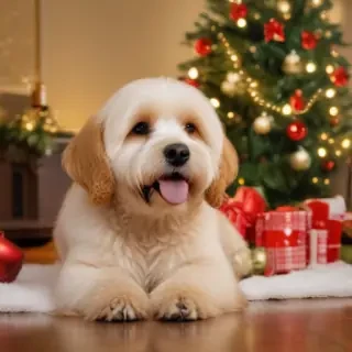 cute christmas dog wallpaper