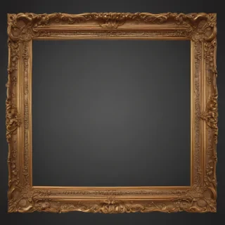 rectangle golden frame png