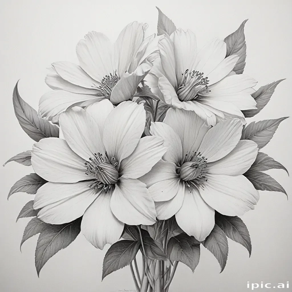 pencil drawing flowers