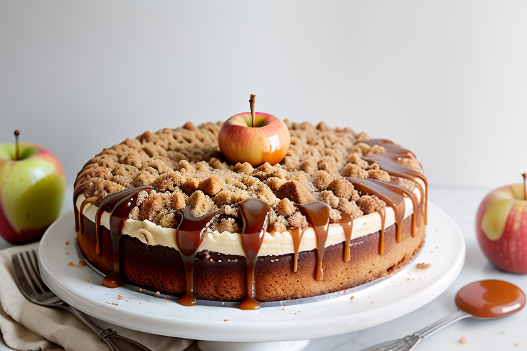 salted caramel apple crumble cake