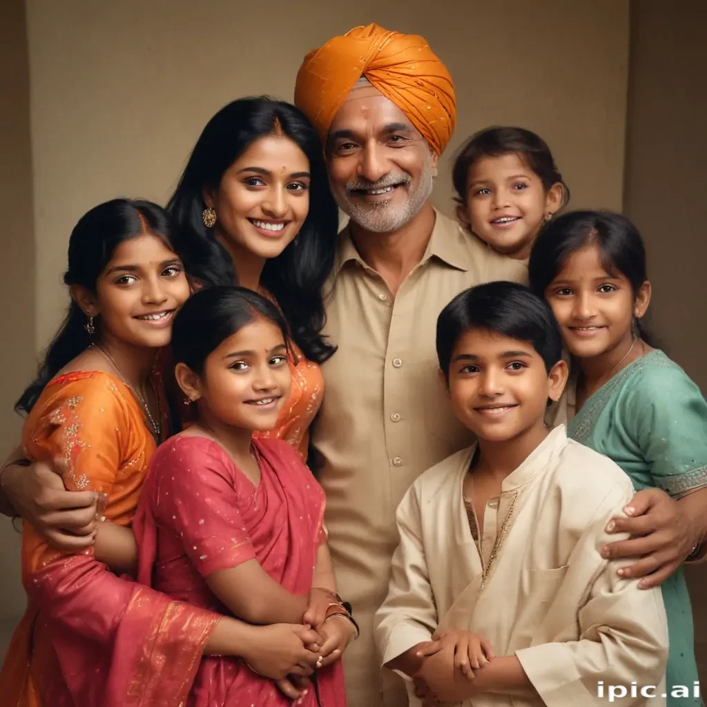 happy indian family