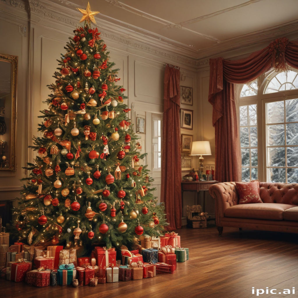 A Beautifully Decorated Christmas Tree Surrounded by Colorful Presents ...