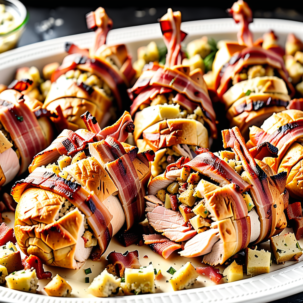 chicken stuffing wrapped in bacon