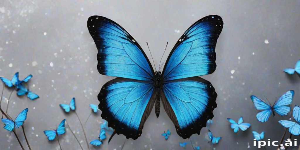 aesthetic blue butterfly