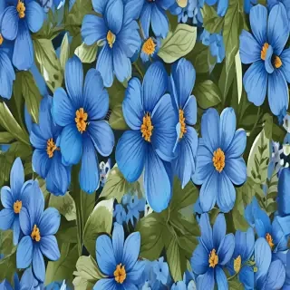 blue flowers clipart