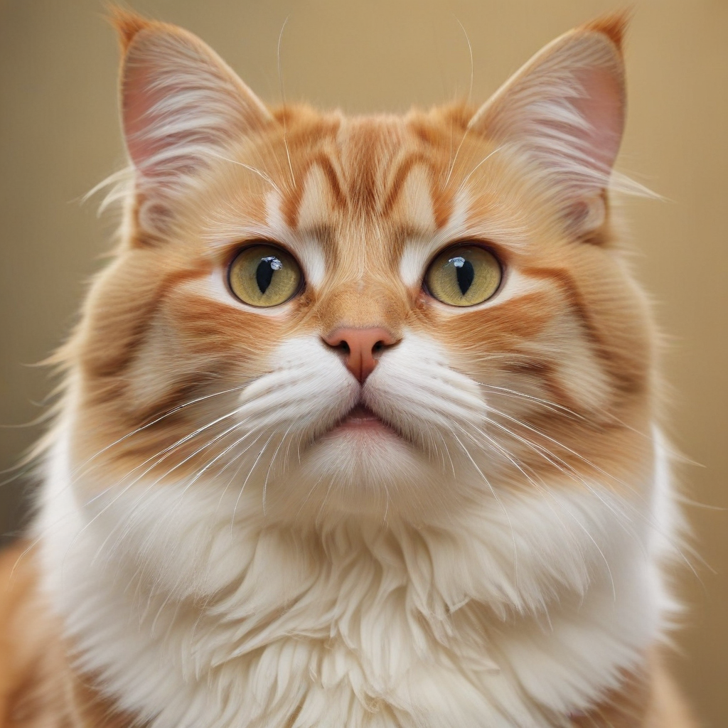 A Majestic Orange Cat with Striking Green Eyes and Fluffy Fur