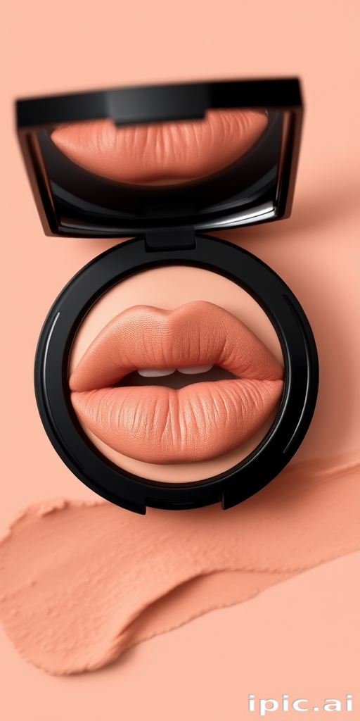 Sophisticated "Nude Suede" matte lip powder gives lips a velvety, soft-focus effect in a neutral tone, enhancing natural beauty for everyday elegance