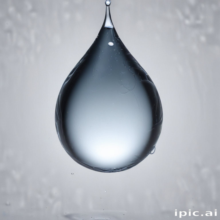 Captivating Close-Up of a Single Water Droplet Suspended in Air