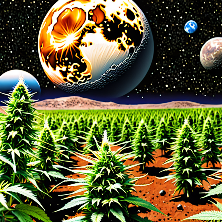 marijuana farm on alien planet science+fiction lots of moons
