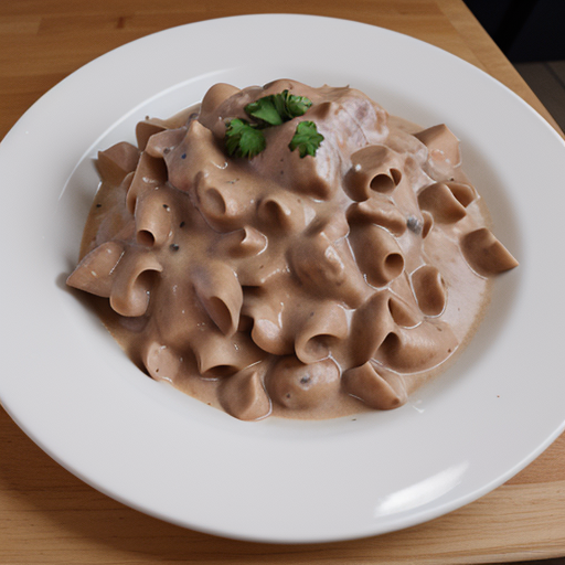 what is stroganoff served with